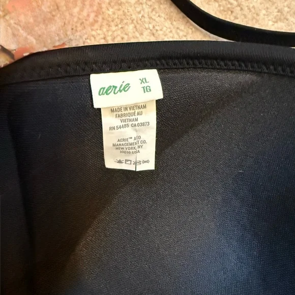 NWOT Aerie padded string tie Black Triangle Bikini Top XL - Picture 2 of 2